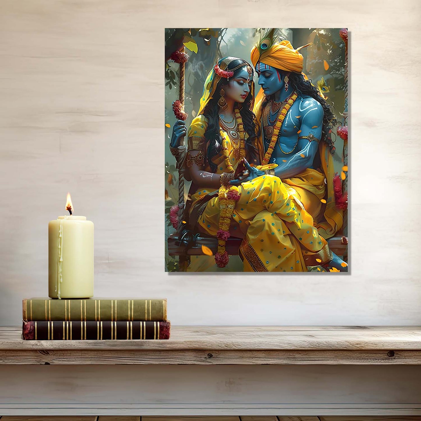 Radha Krishna Canvas Wall Art Print: Divine Serenity for Every Space