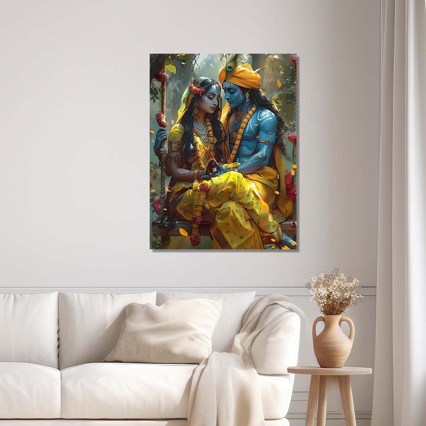 Radha Krishna Canvas Wall Art Print: Divine Serenity for Every Space