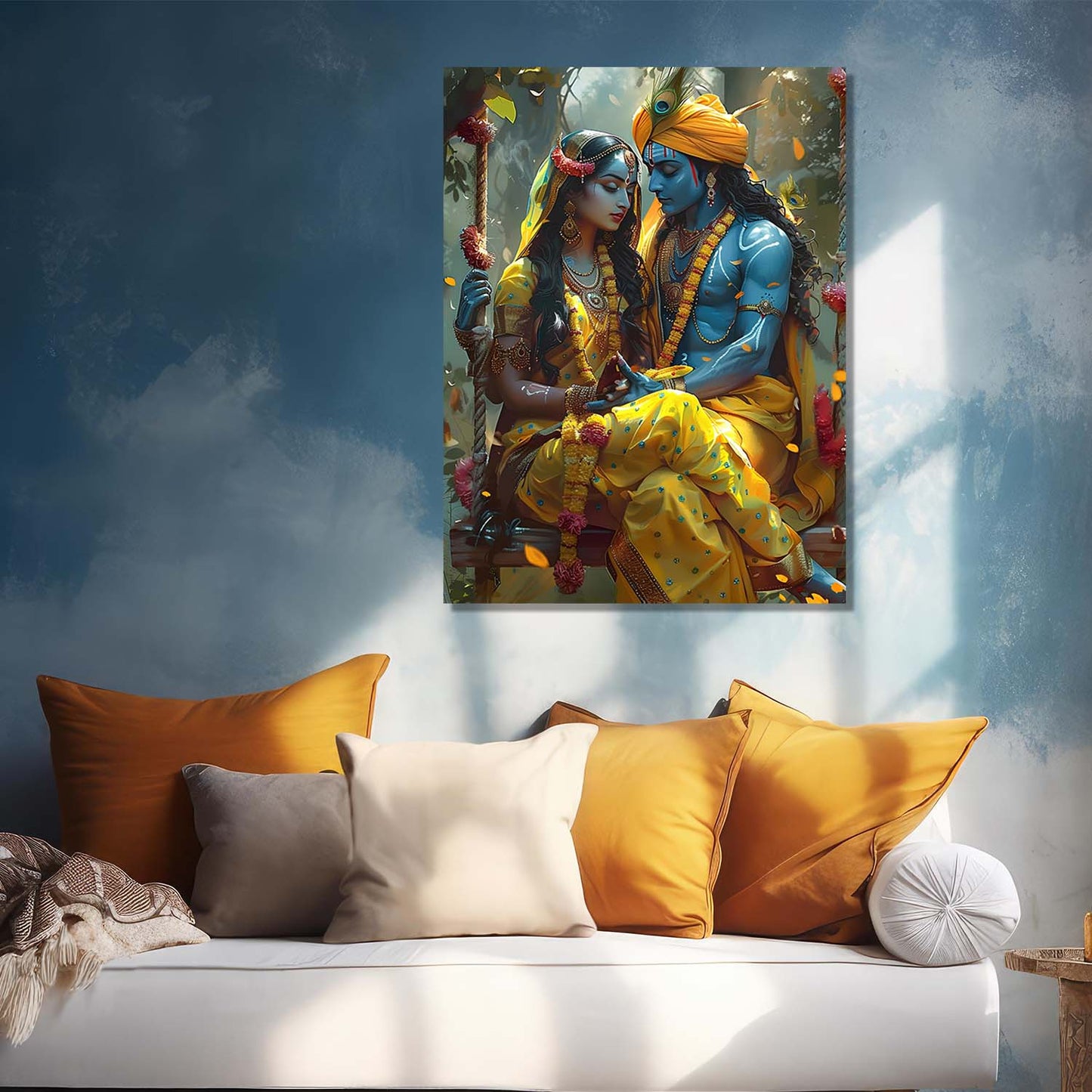 Radha Krishna Canvas Wall Art Print: Divine Serenity for Every Space