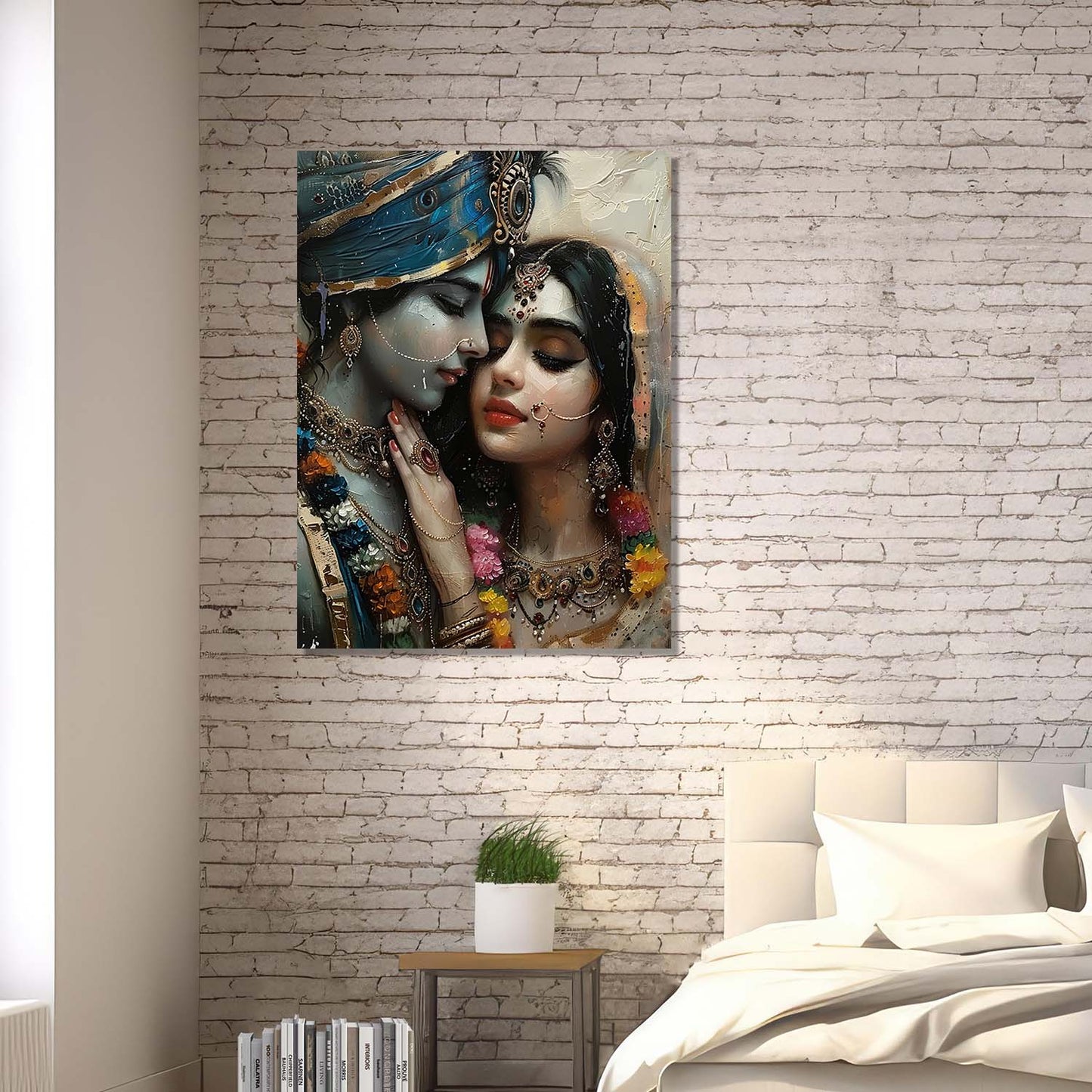 Radha Krishna Canvas Wall Art Print: Divine Serenity for Every Space