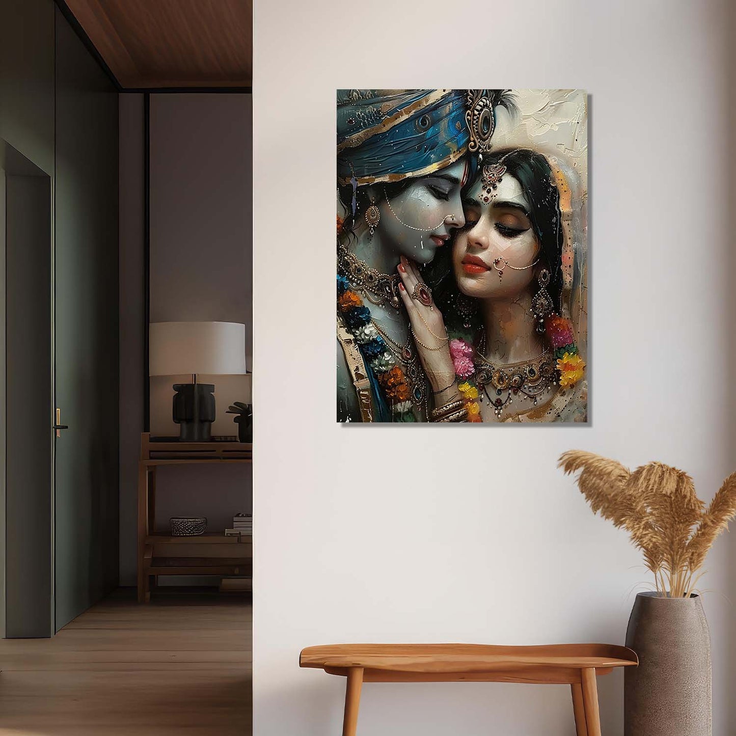 Radha Krishna Canvas Wall Art Print: Divine Serenity for Every Space