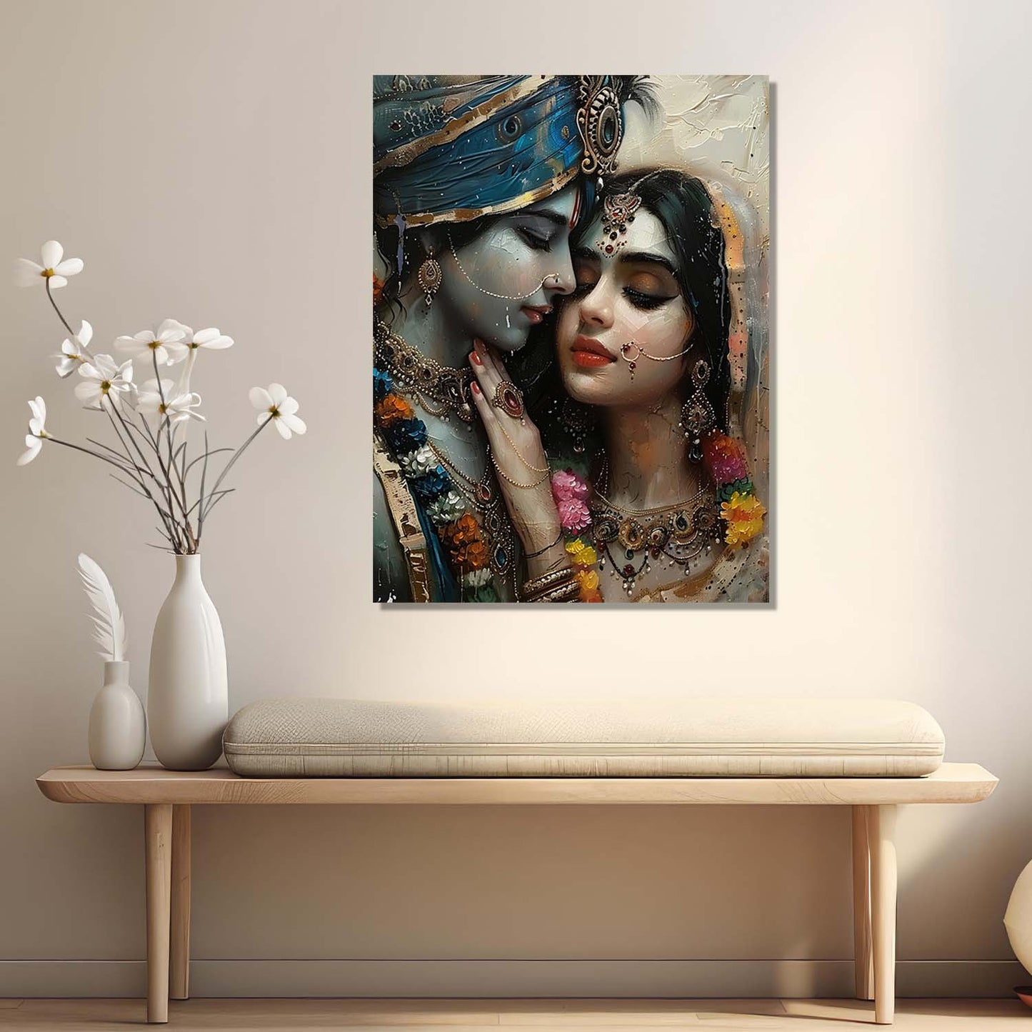 Radha Krishna Canvas Wall Art Print: Divine Serenity for Every Space