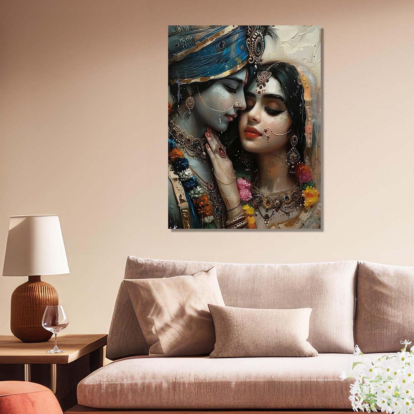 Radha Krishna Canvas Wall Art Print: Divine Serenity for Every Space