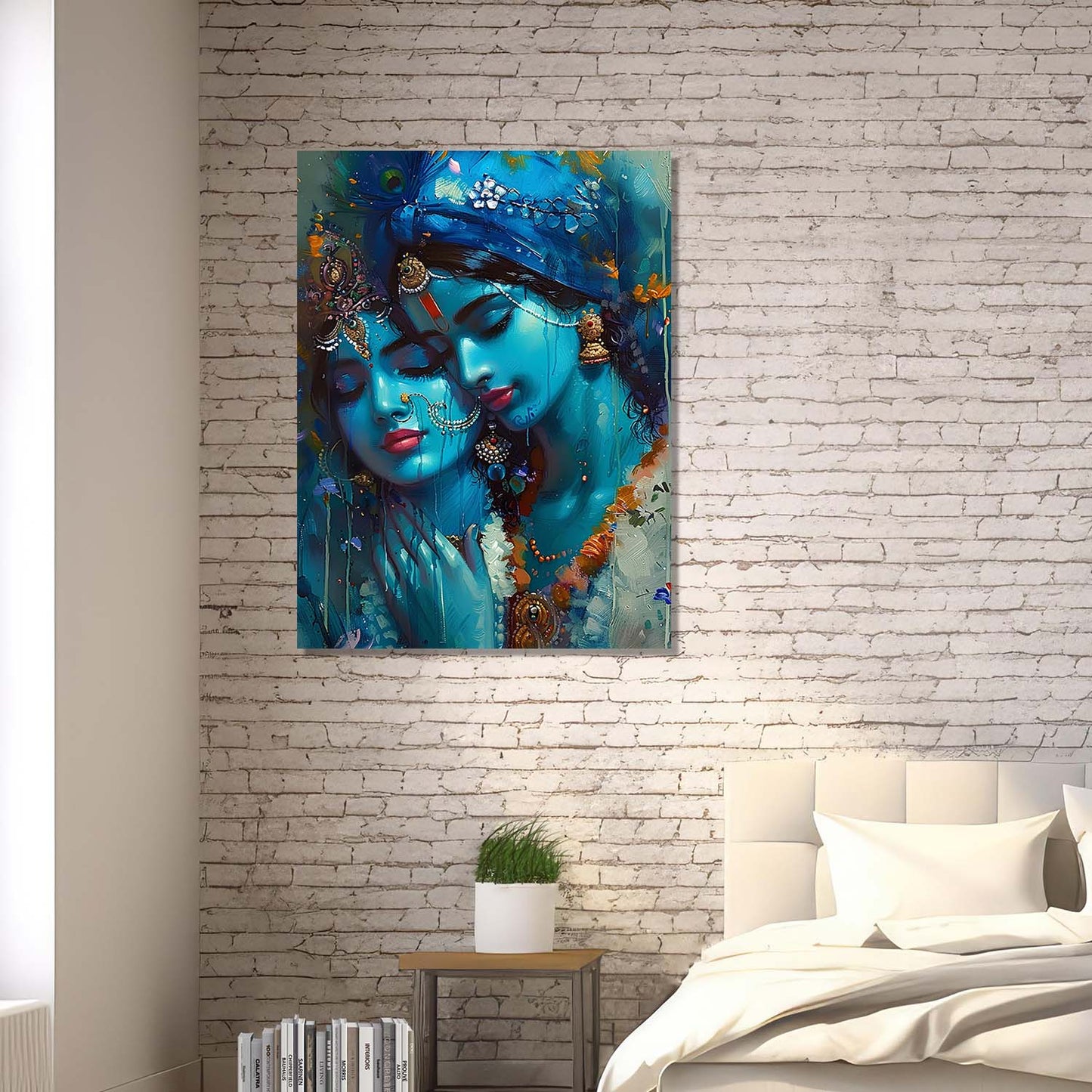 Radha Krishna Canvas Wall Art Print: Divine Serenity for Every Space