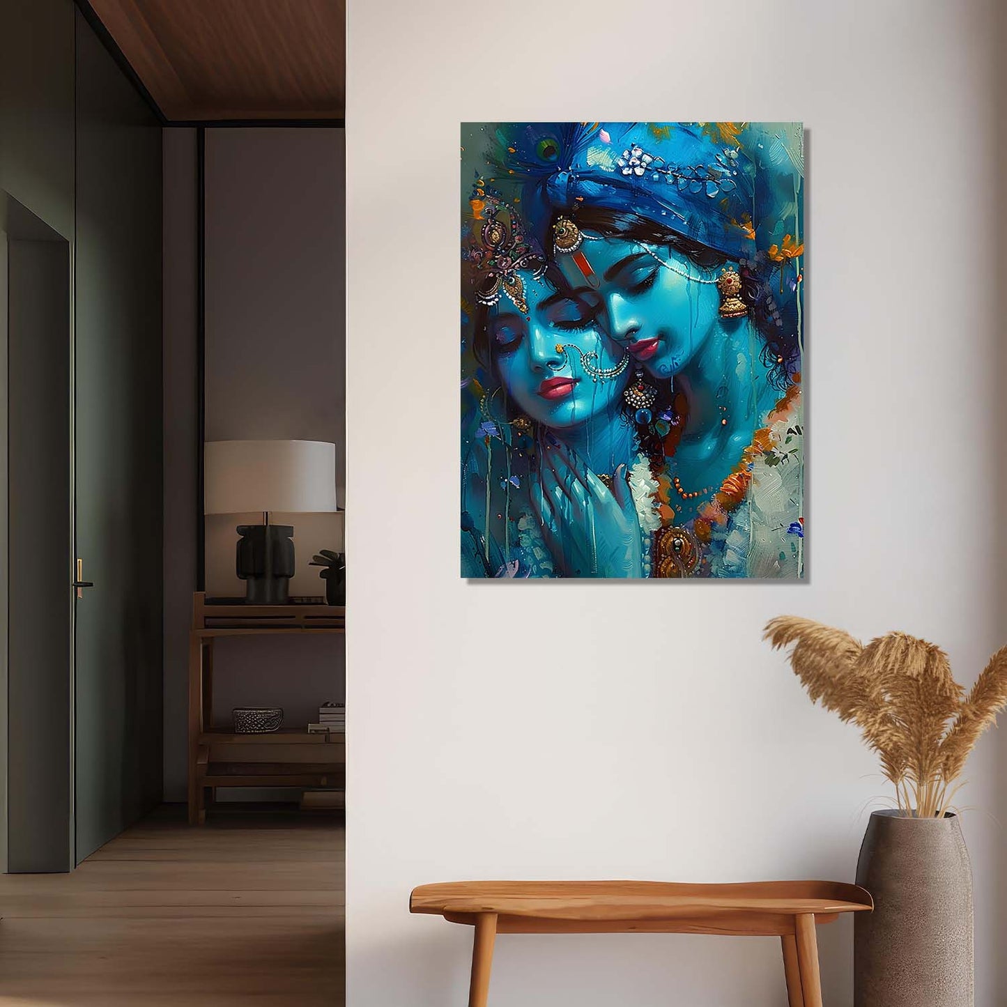 Radha Krishna Canvas Wall Art Print: Divine Serenity for Every Space