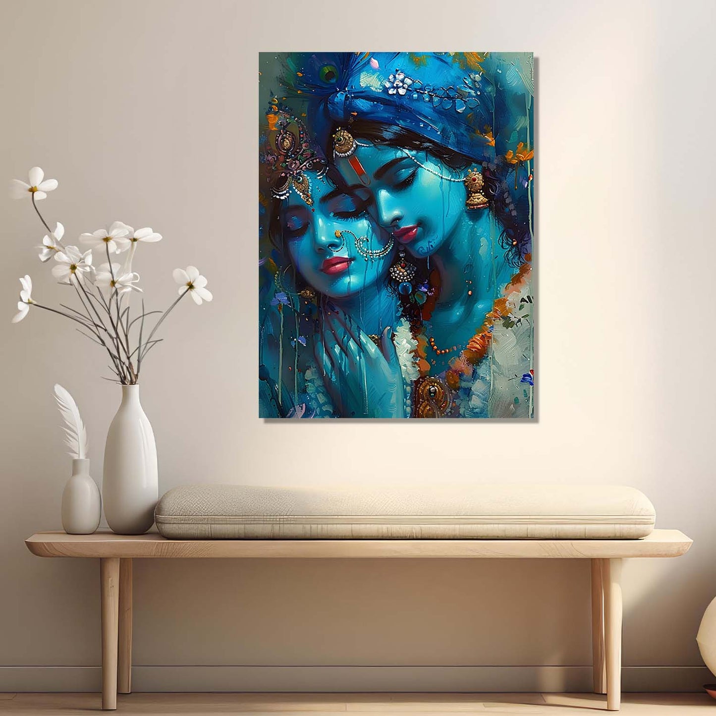 Radha Krishna Canvas Wall Art Print: Divine Serenity for Every Space