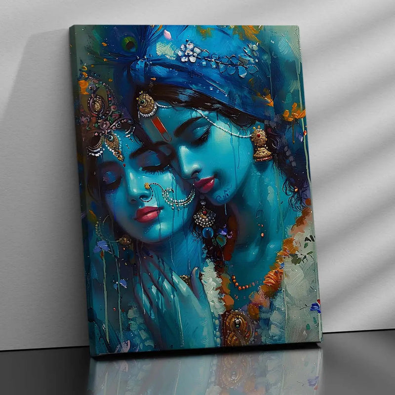 Radha Krishna Canvas Wall Art Print: Divine Serenity for Every Space
