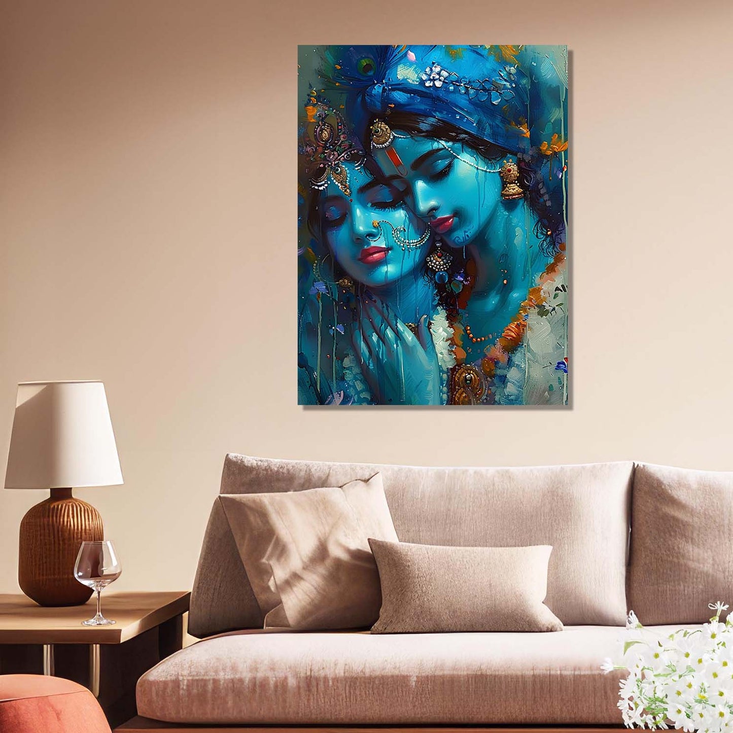 Radha Krishna Canvas Wall Art Print: Divine Serenity for Every Space