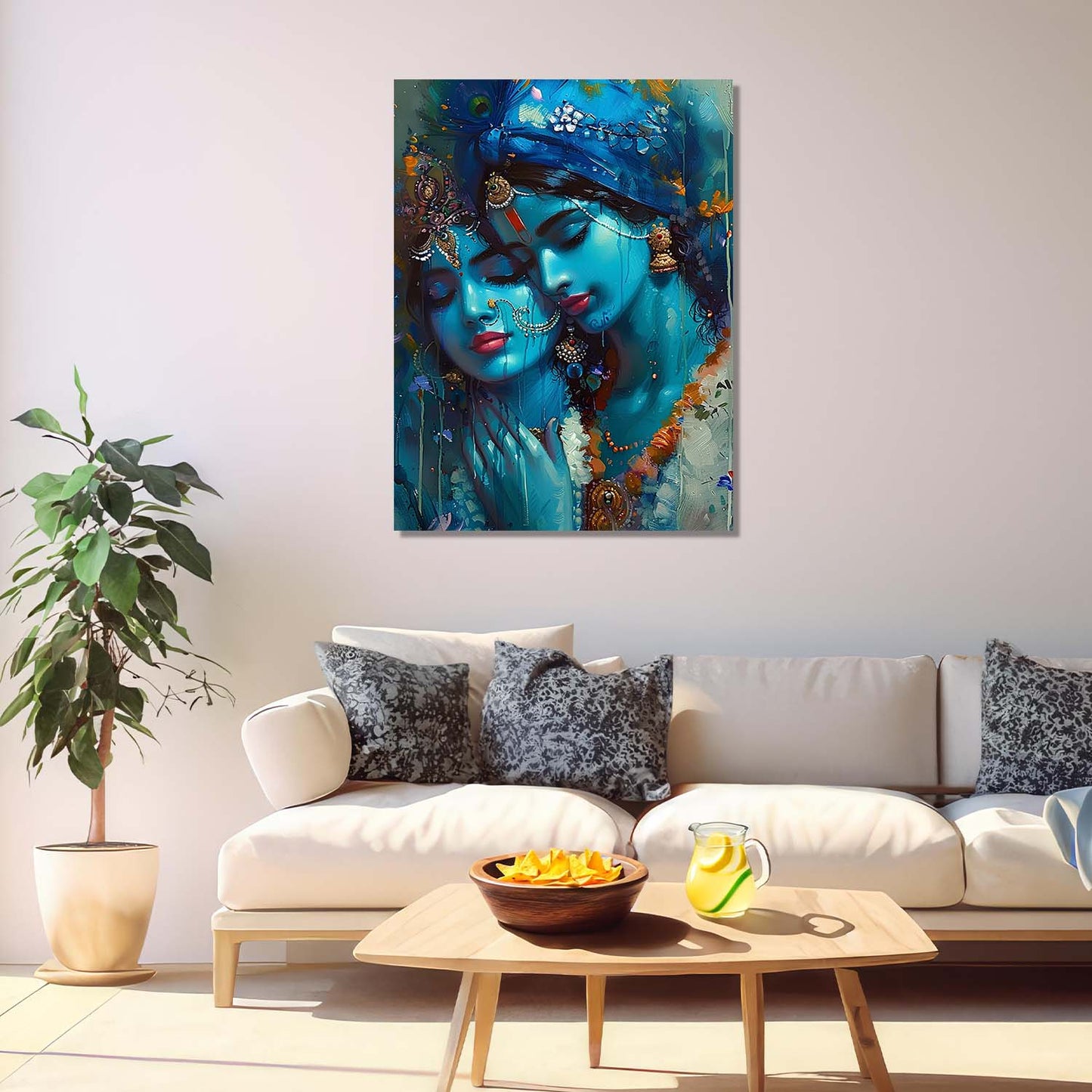 Radha Krishna Canvas Wall Art Print: Divine Serenity for Every Space