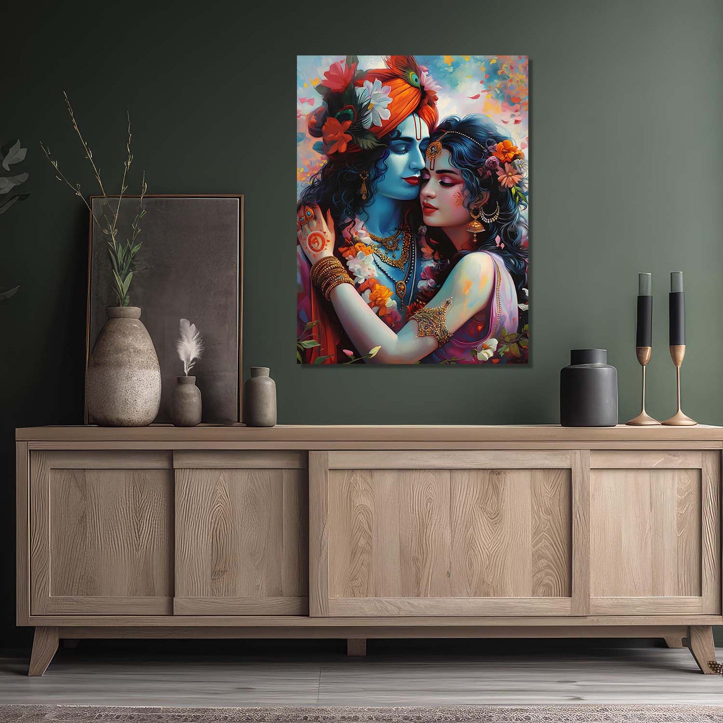 Radha Krishna Canvas Wall Art Print: Divine Serenity for Every Space