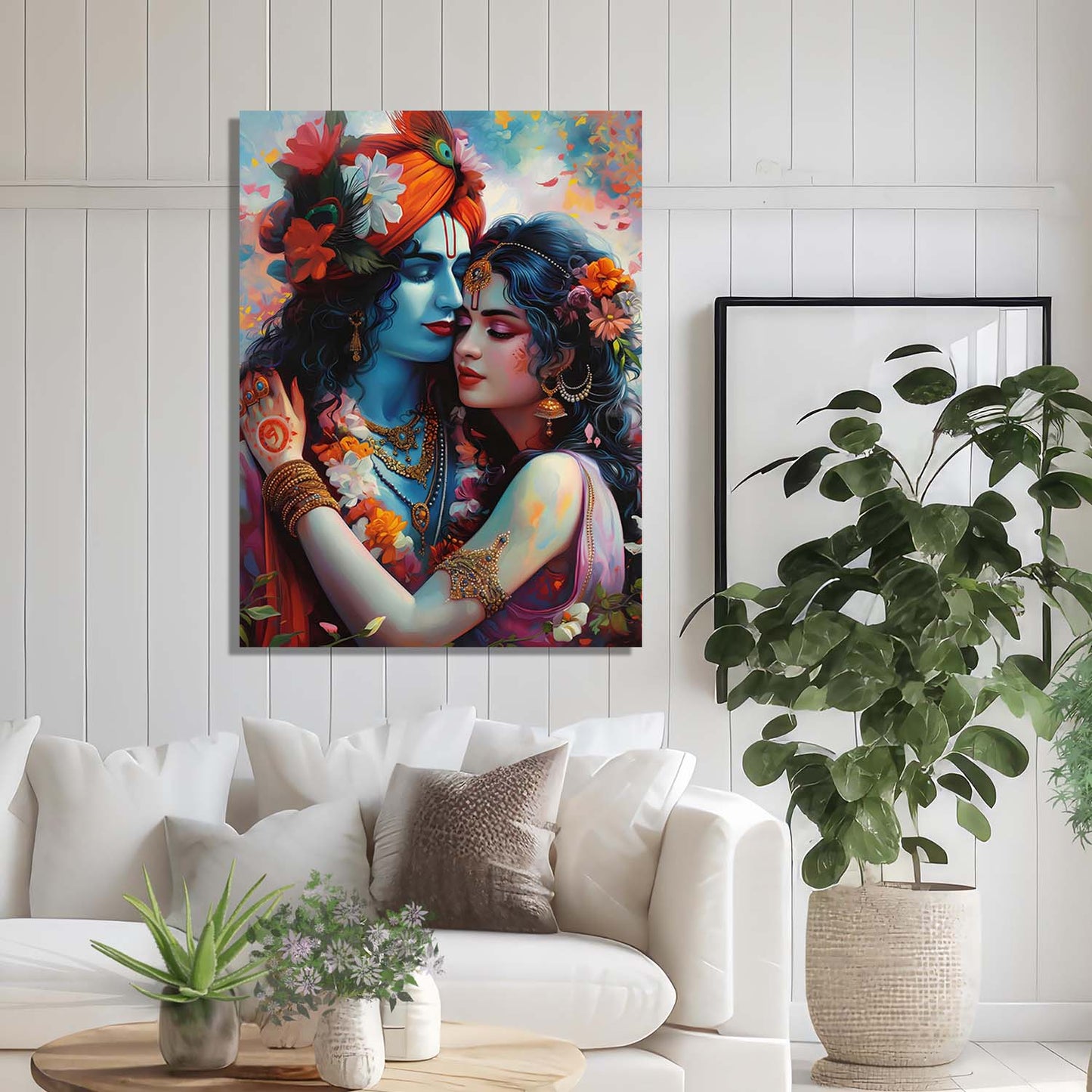 Radha Krishna Canvas Wall Art Print: Divine Serenity for Every Space