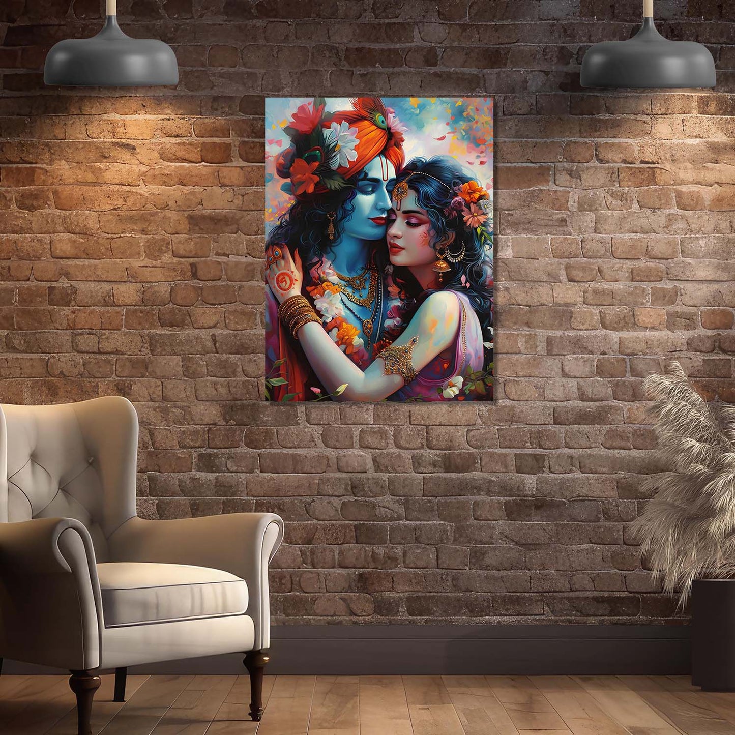 Radha Krishna Canvas Wall Art Print: Divine Serenity for Every Space