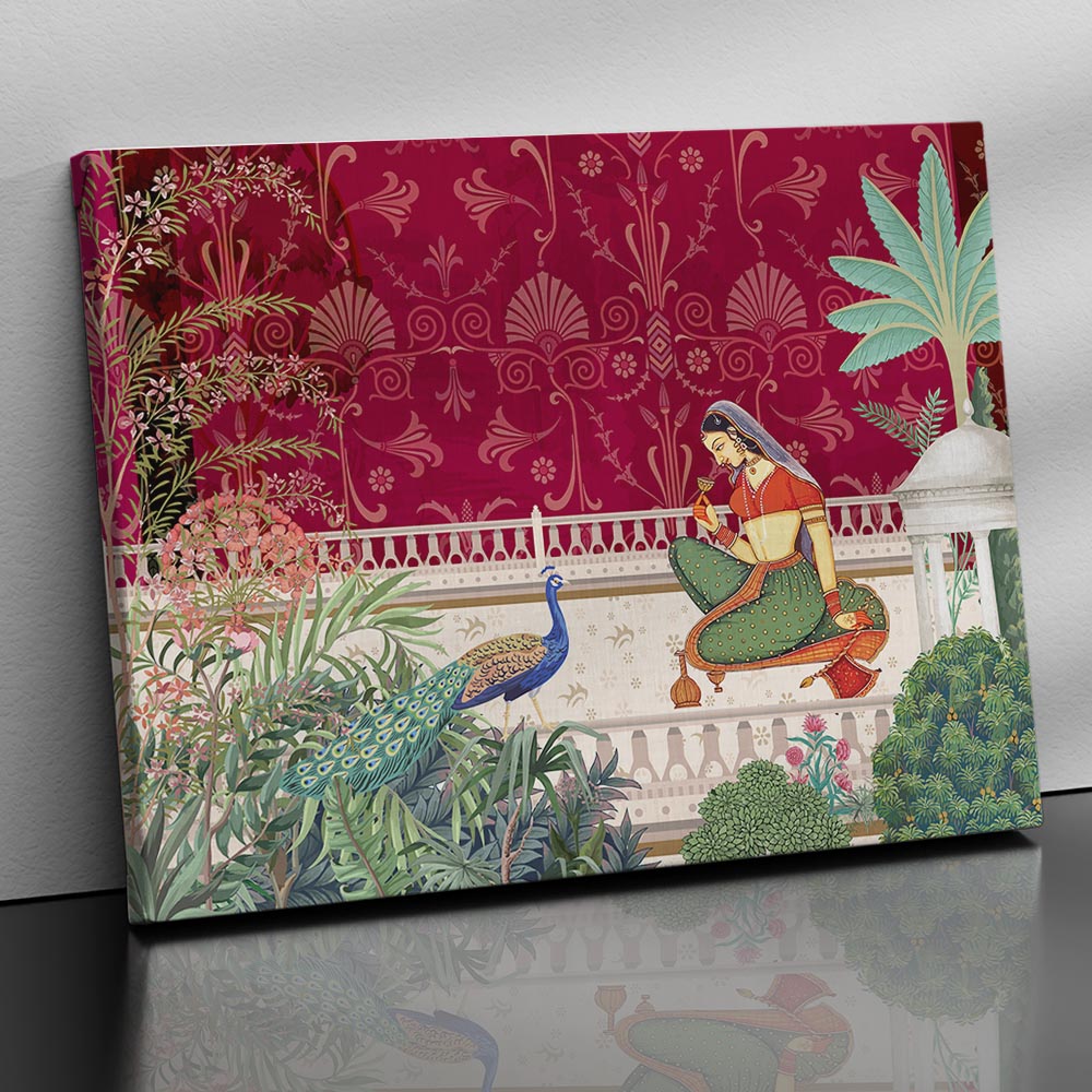 Traditional Indian Pichwai Art Canvas Print for Living Room Hotel Home Wall Decor