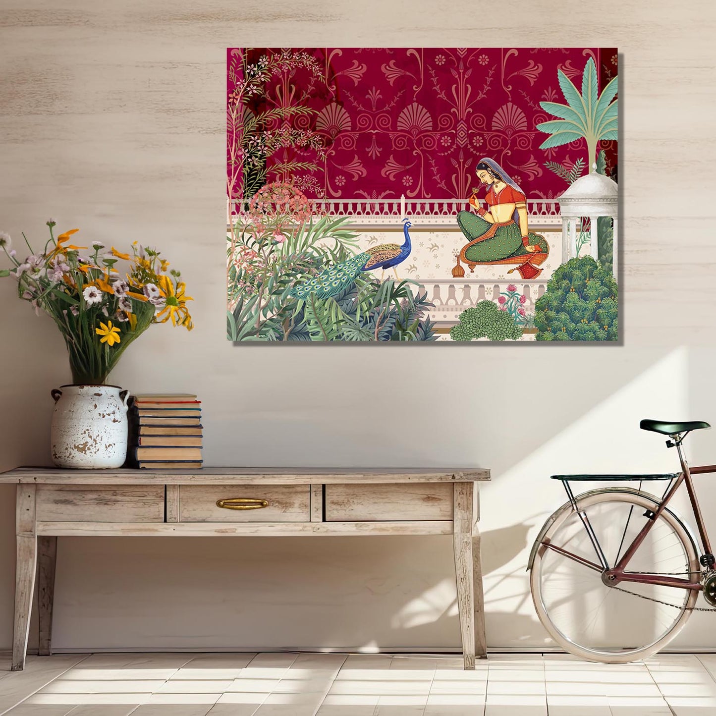 Traditional Indian Pichwai Art Canvas Print for Living Room Hotel Home Wall Decor