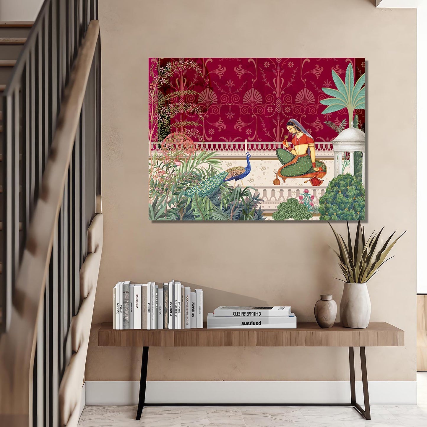 Traditional Indian Pichwai Art Canvas Print for Living Room Hotel Home Wall Decor