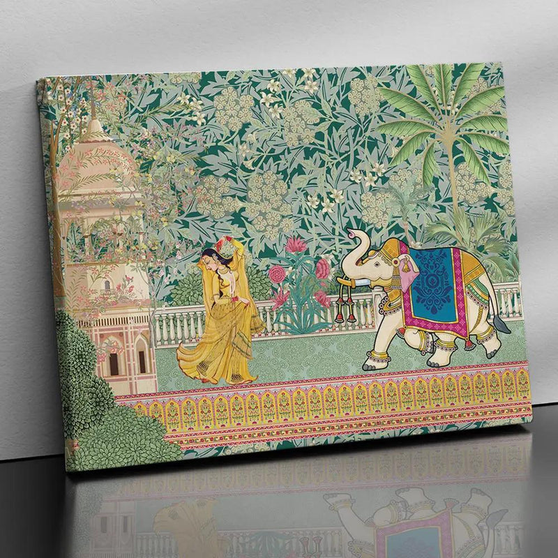 Traditional Indian Pichwai Art Canvas Print for Living Room Hotel Home Wall Decor