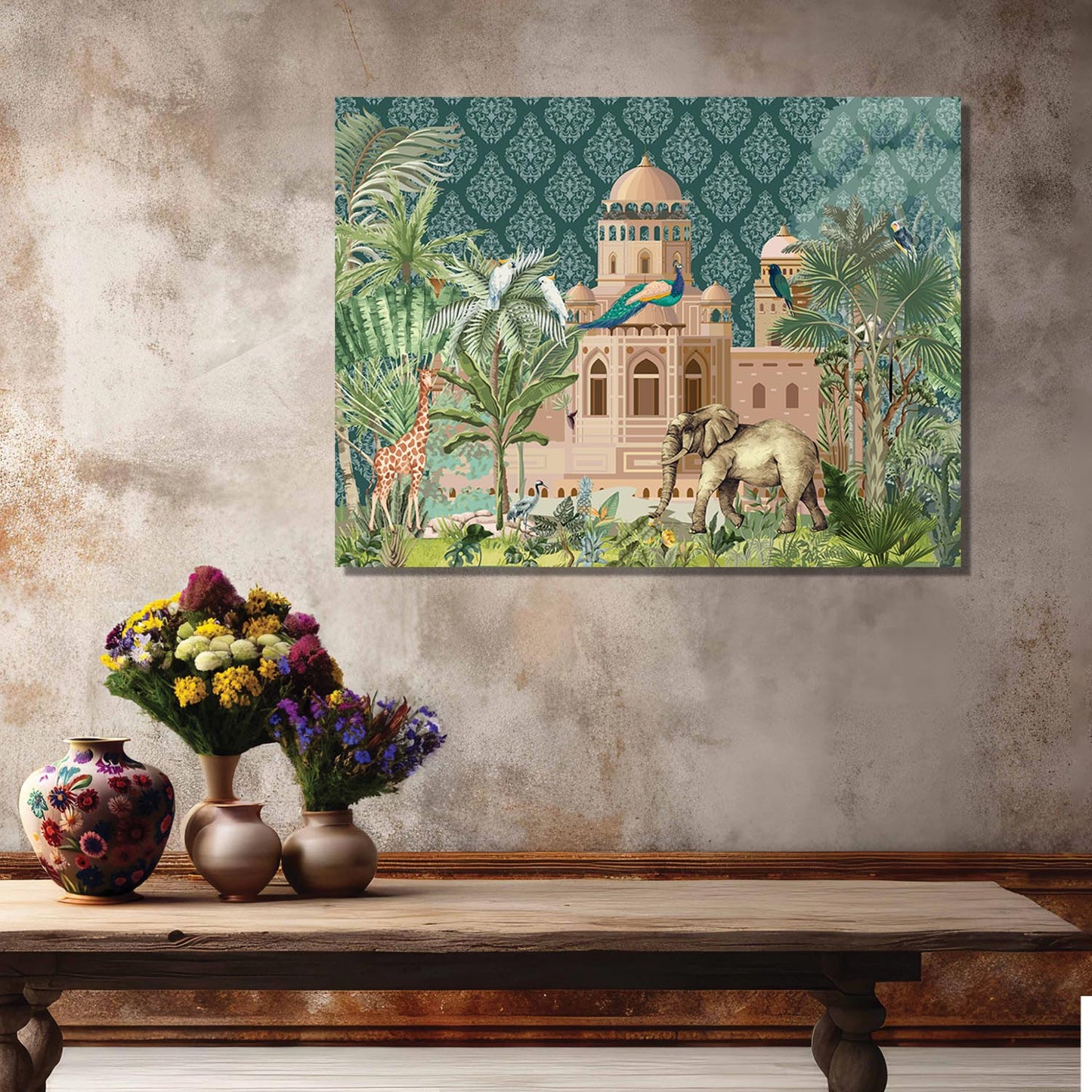 Traditional Indian Pichwai Art Canvas Print for Living Room Hotel & Home Wall Decoration