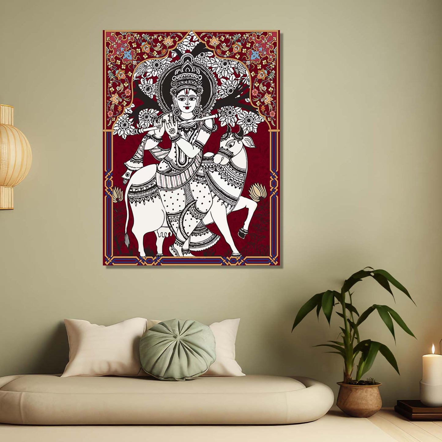 Kalamkari Wall Art For Home Decor Canvas Painting Wall Decor