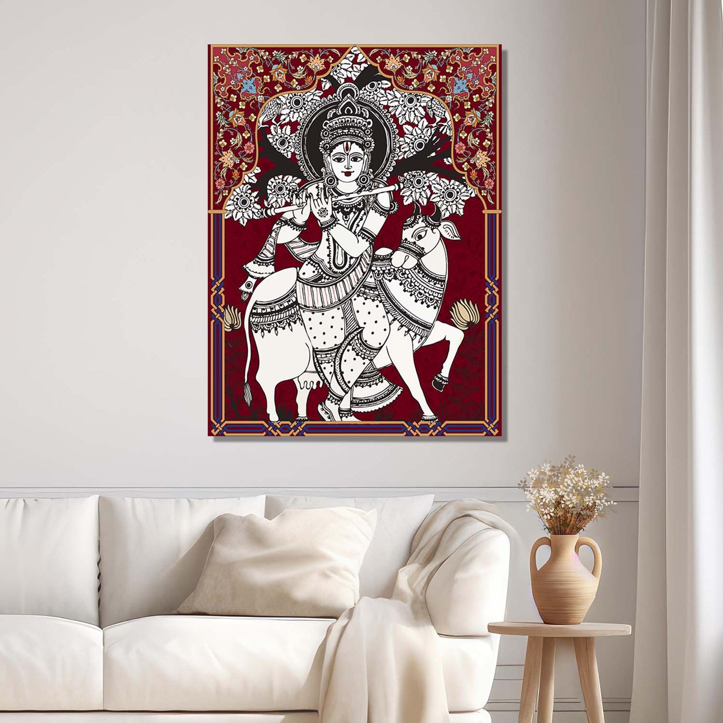 Kalamkari Wall Art For Home Decor Canvas Painting Wall Decor