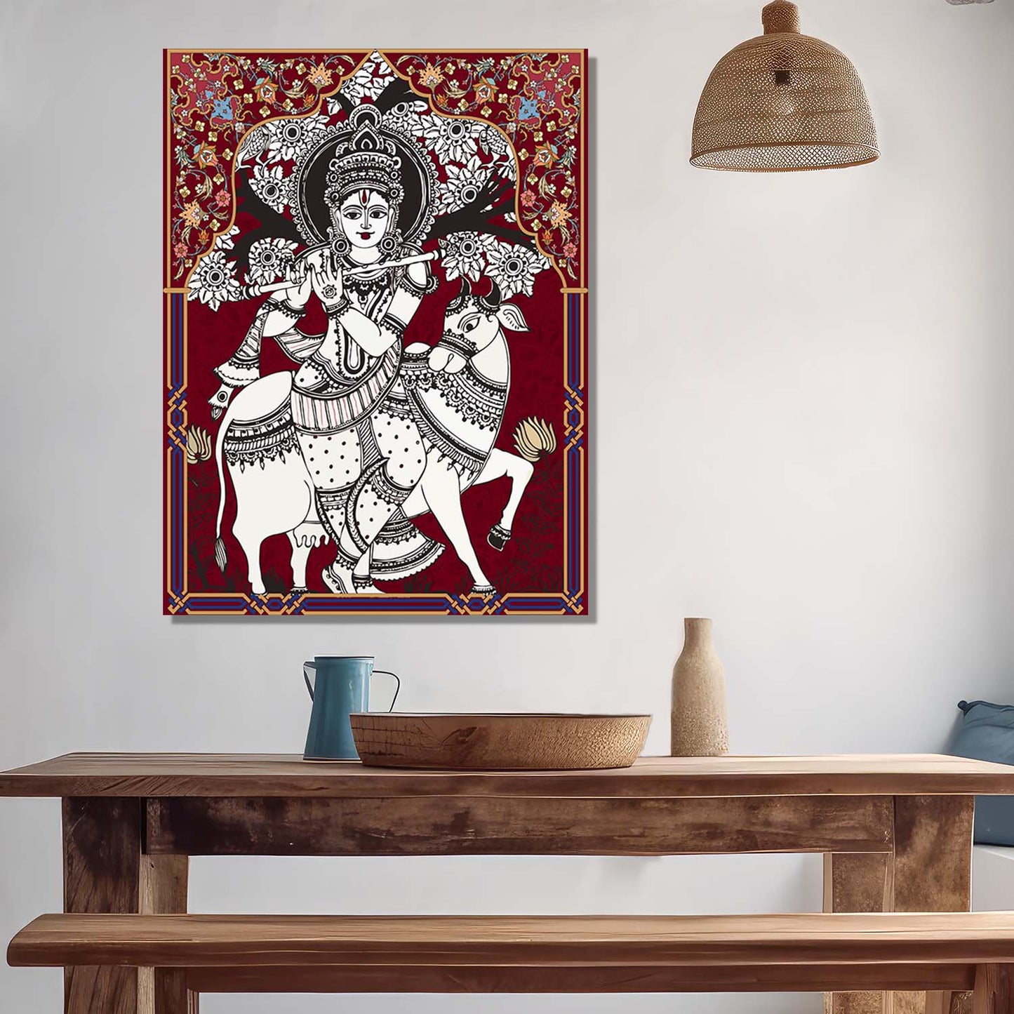 Kalamkari Wall Art For Home Decor Canvas Painting Wall Decor