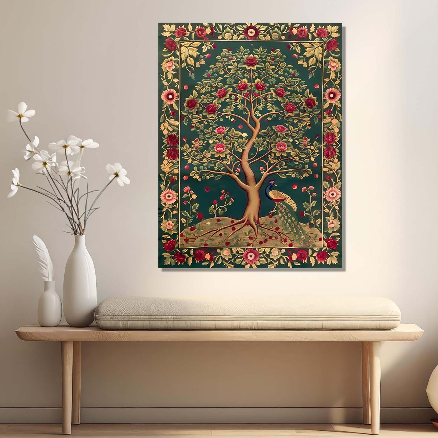 Kalamkari Wall Art For Home Decor Canvas Painting Wall Decor