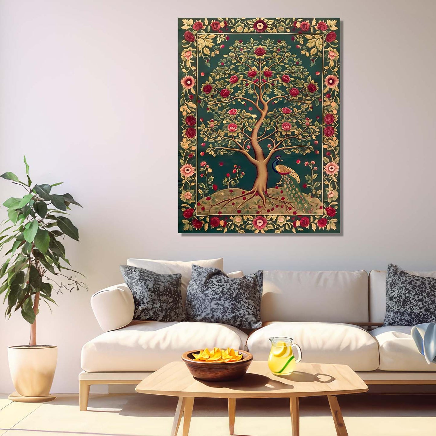 Kalamkari Wall Art For Home Decor Canvas Painting Wall Decor