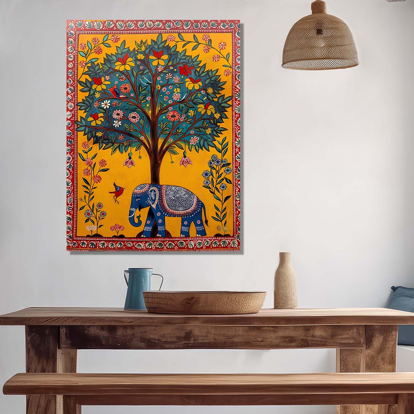 Kalamkari Wall Art For Home Decor Canvas Painting Wall Decor