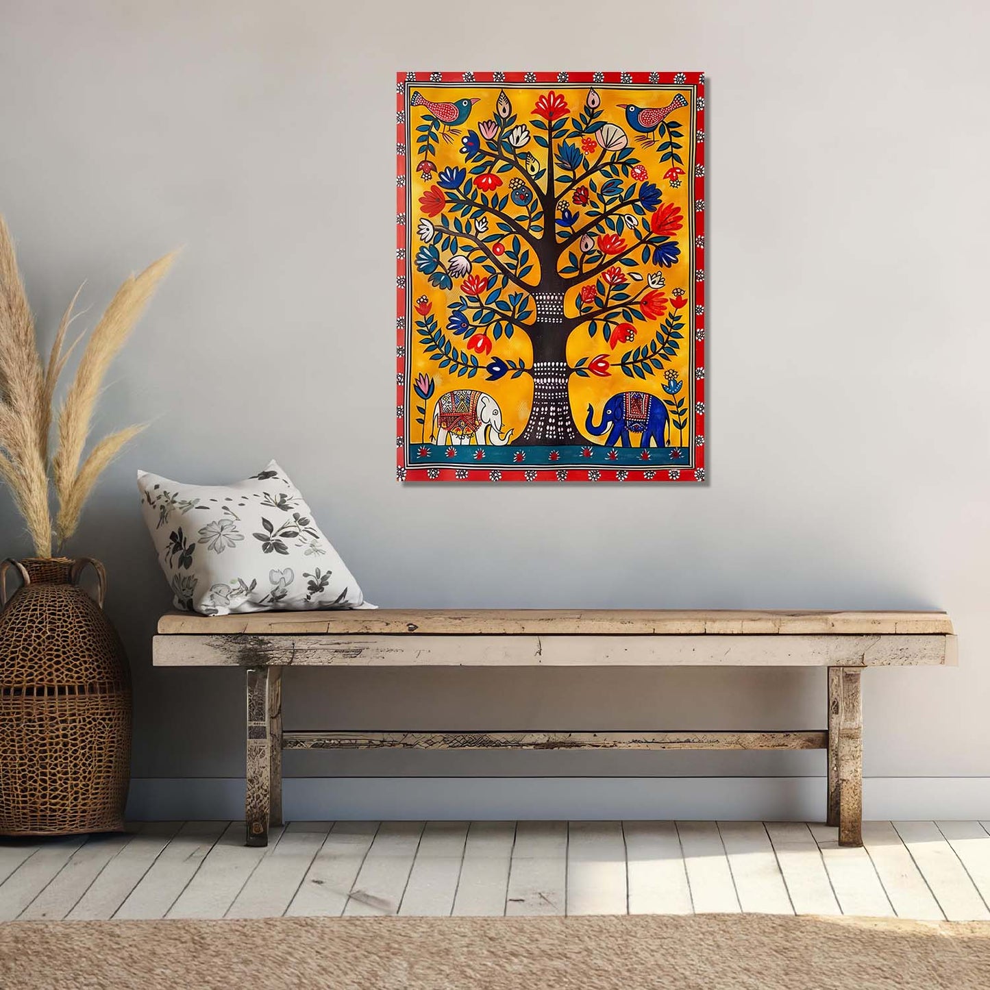 Kalamkari Wall Art For Home Decor Canvas Painting Wall Decor