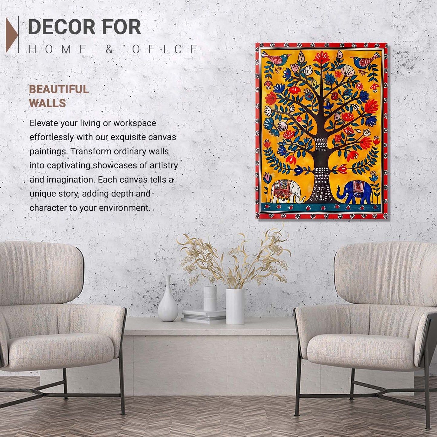 Kalamkari Wall Art For Home Decor Canvas Painting Wall Decor