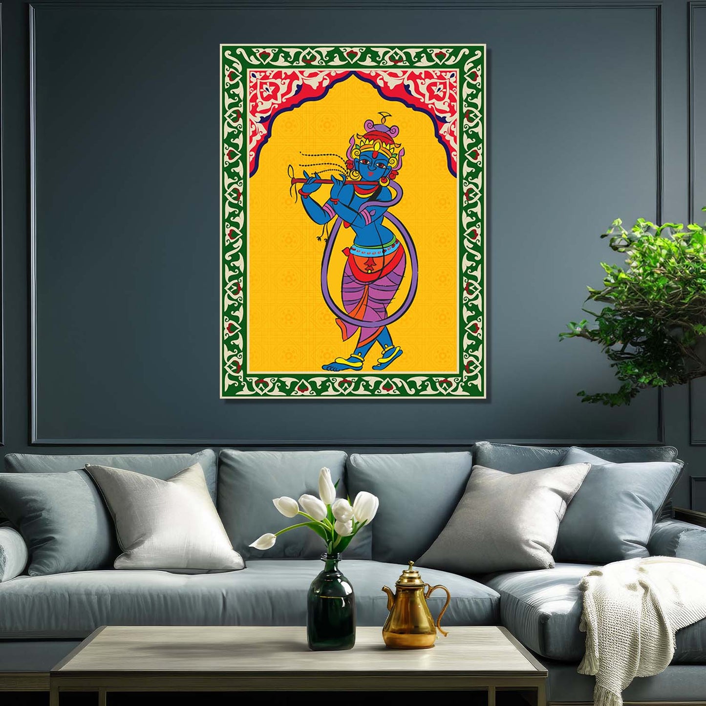 Pattachitra Wall Art For Home Décor Canvas Painting Religious Wall Décor