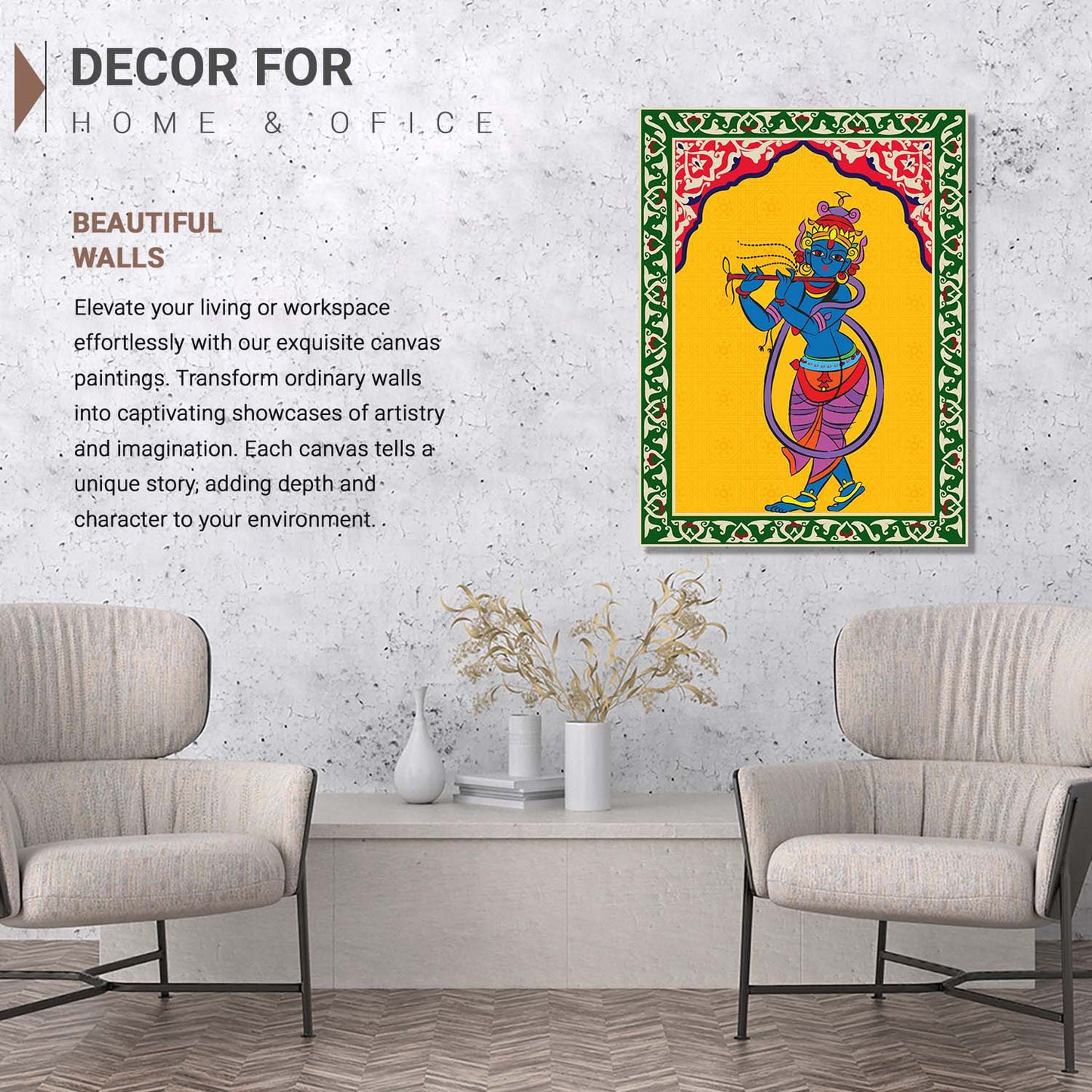 Pattachitra Wall Art For Home Décor Canvas Painting Religious Wall Décor