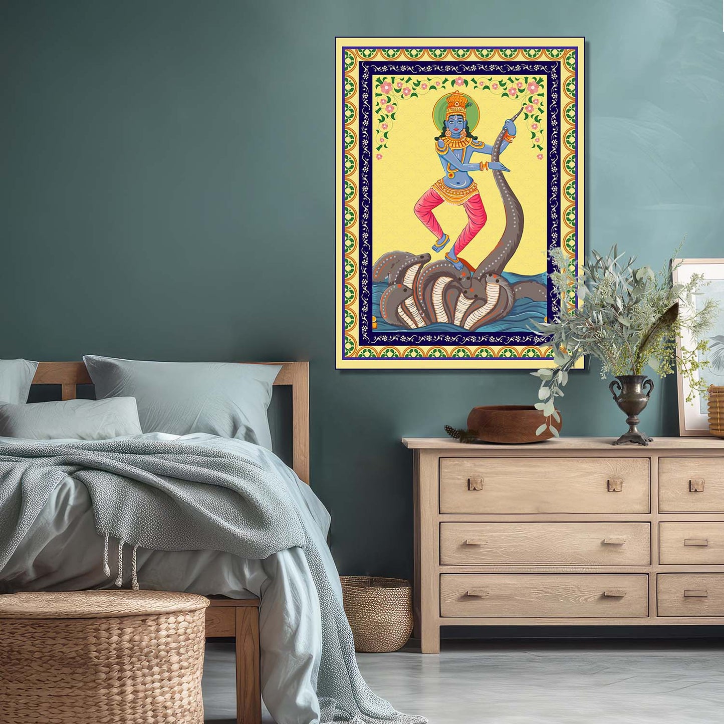 Pattachitra Wall Art For Home Décor Canvas Painting Religious Wall Décor