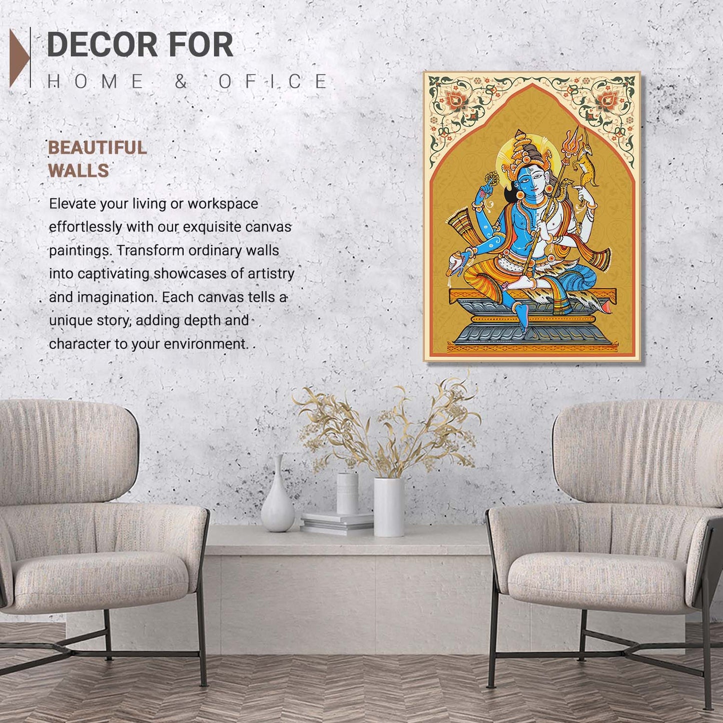 Pattachitra Wall Art For Home Décor Canvas Painting Religious Wall Décor