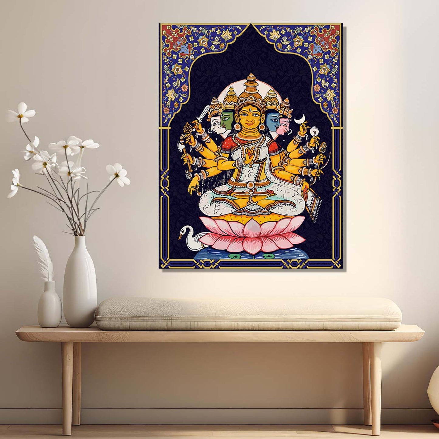 Pattachitra Wall Art For Home Décor Canvas Painting Religious Wall Décor