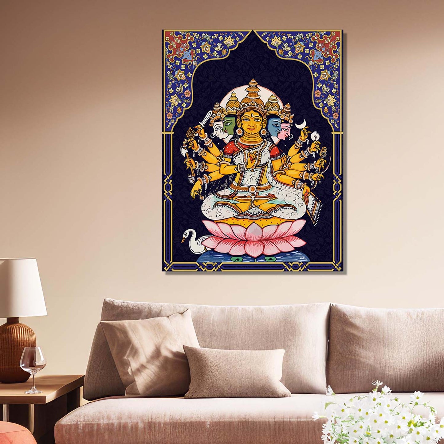 Pattachitra Wall Art For Home Décor Canvas Painting Religious Wall Décor