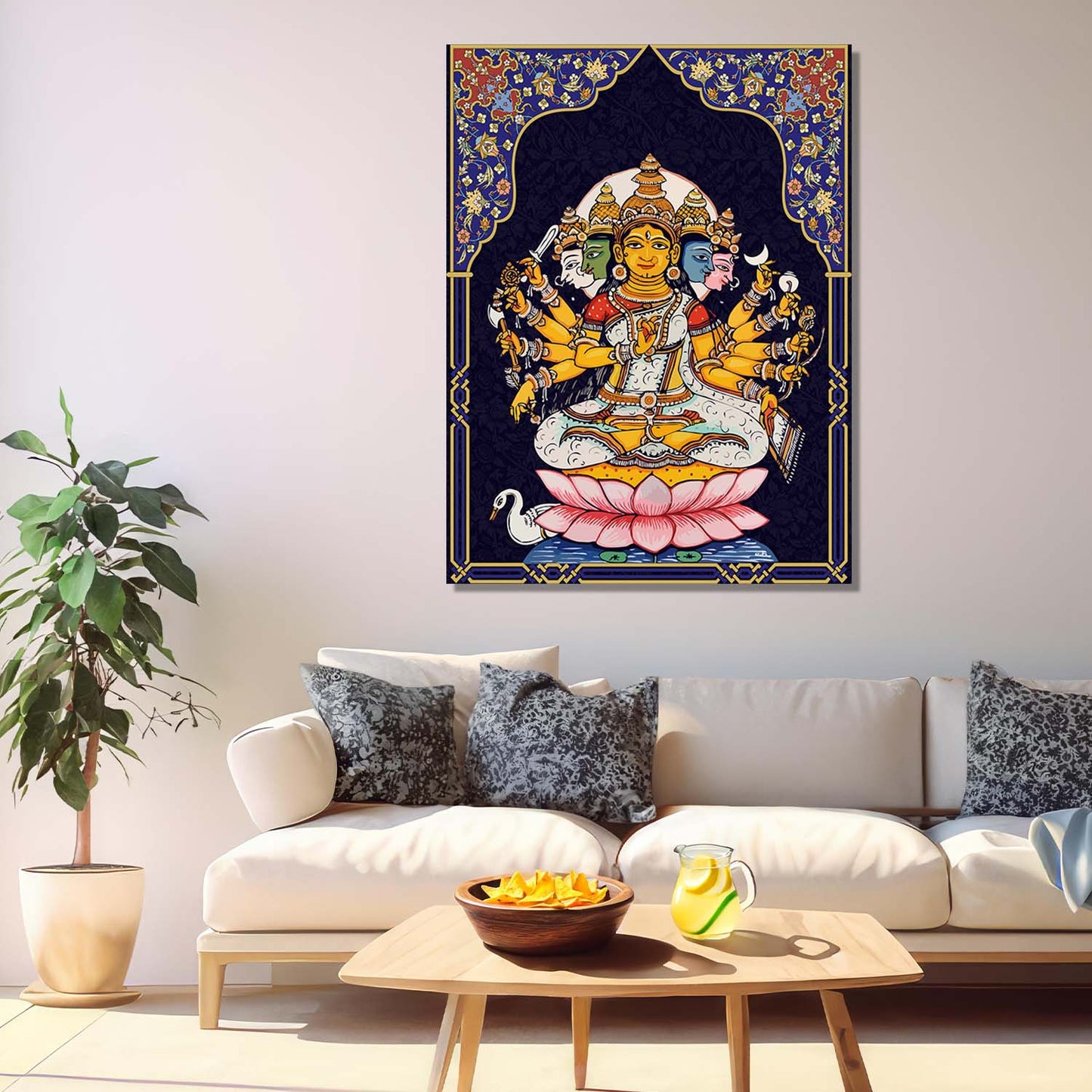 Pattachitra Wall Art For Home Décor Canvas Painting Religious Wall Décor