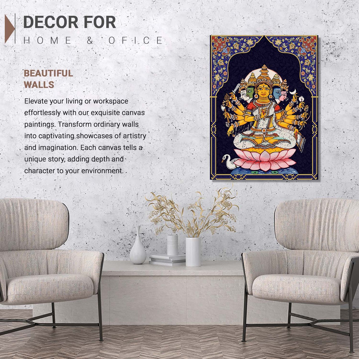 Pattachitra Wall Art For Home Décor Canvas Painting Religious Wall Décor