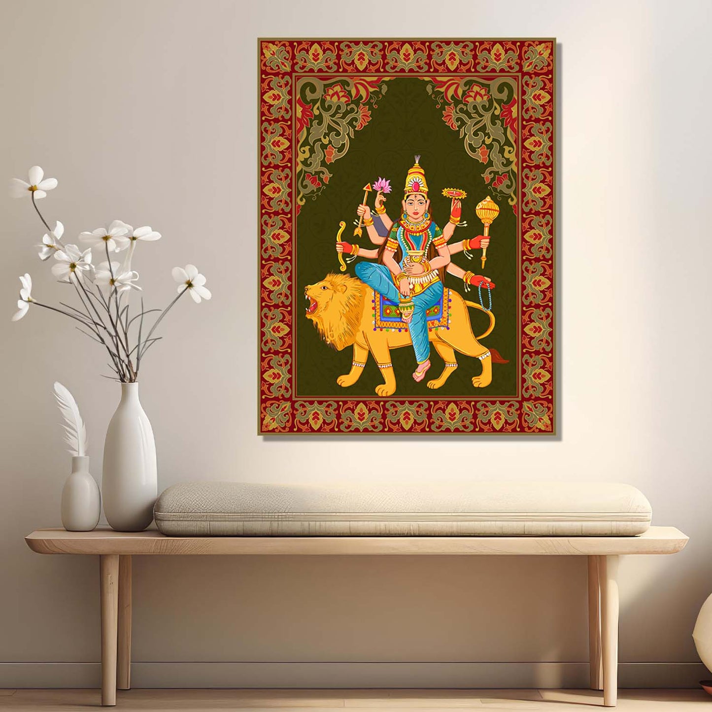 Pattachitra Wall Art For Home Décor Canvas Painting Religious Wall Décor