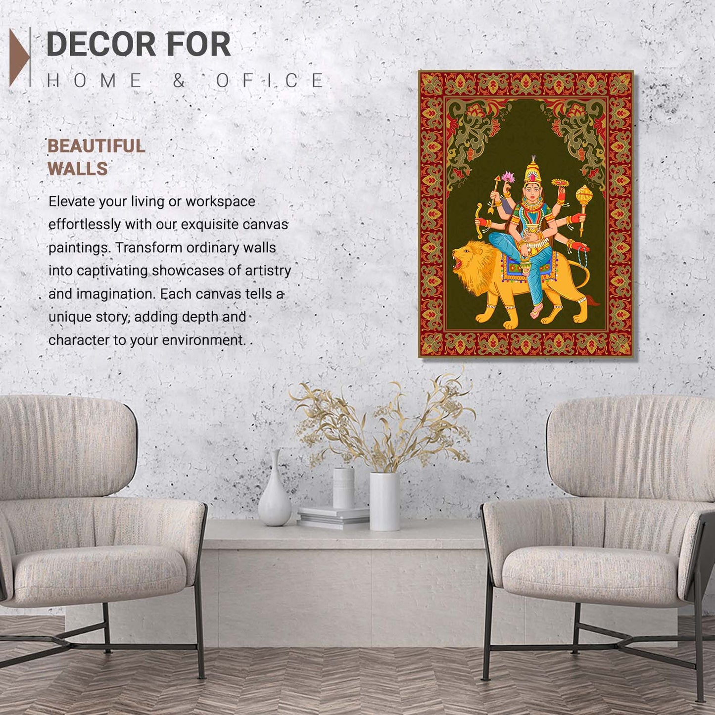 Pattachitra Wall Art For Home Décor Canvas Painting Religious Wall Décor