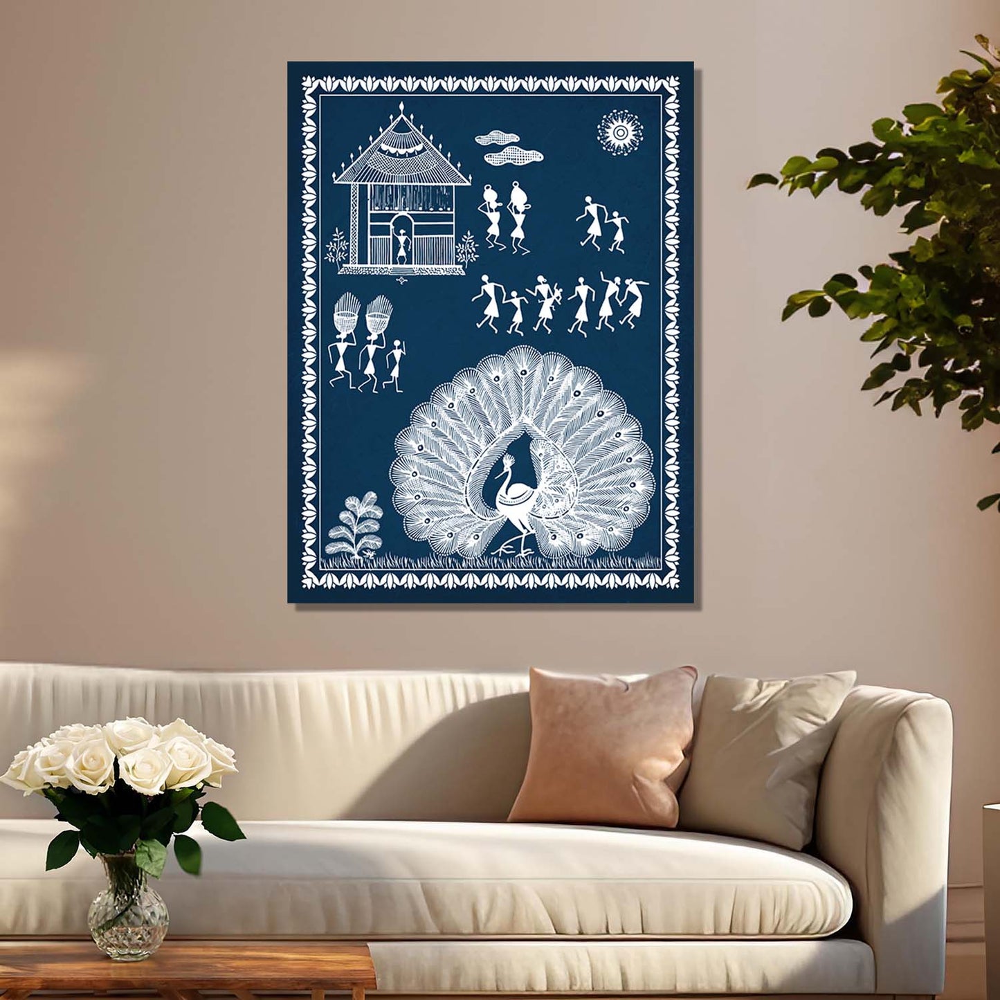 Warli Wall Art For Home Décor Canvas Painting Wall Décor