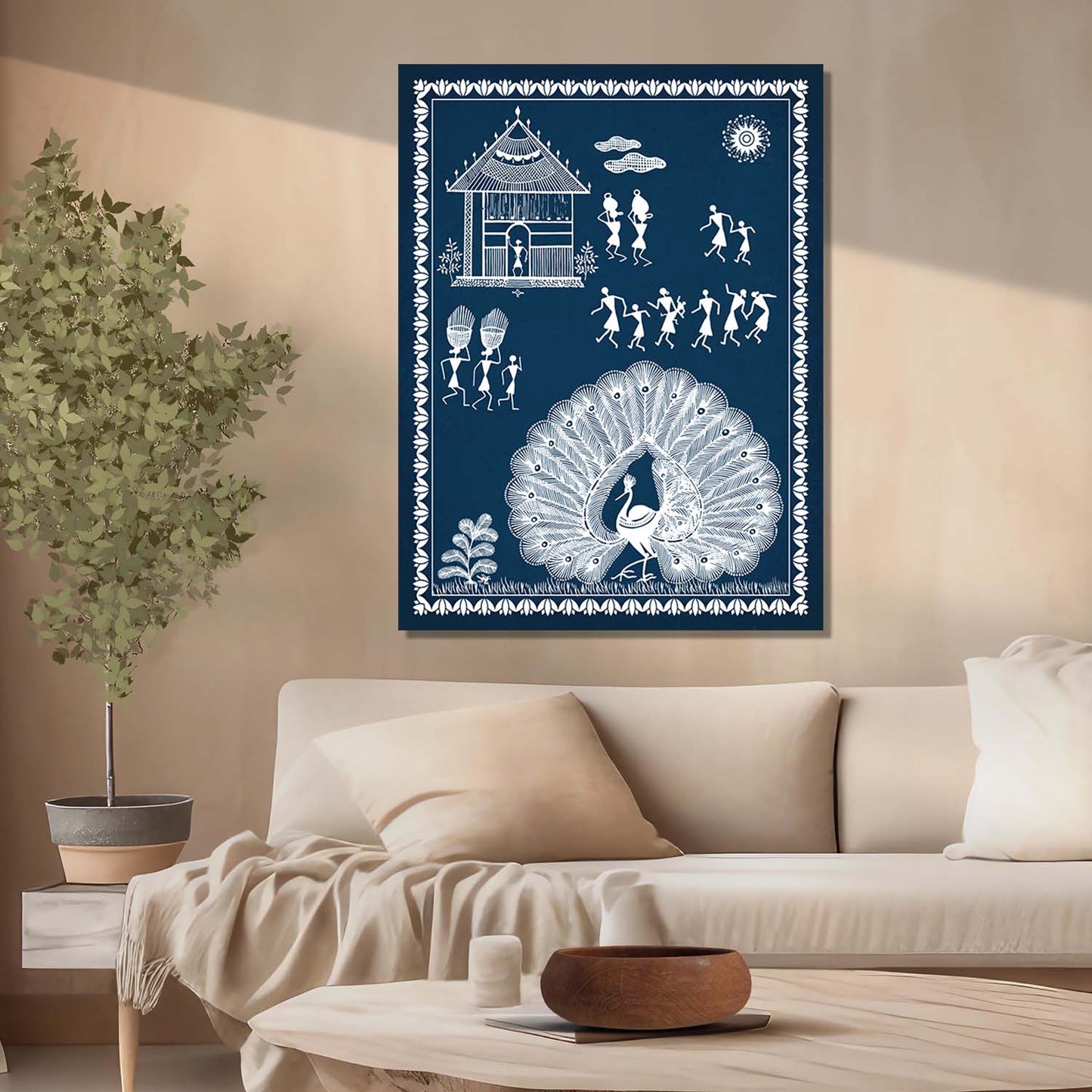 Warli Wall Art For Home Décor Canvas Painting Wall Décor