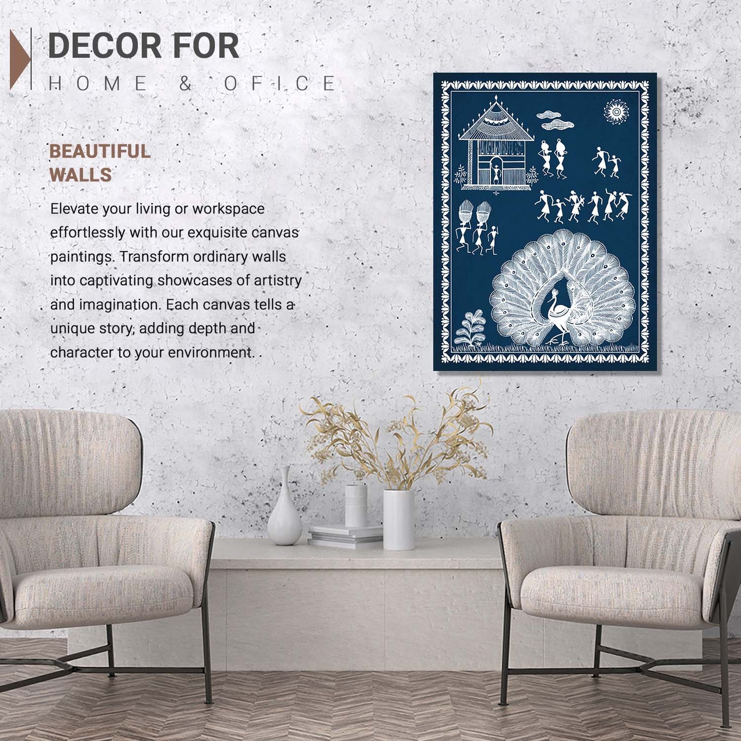 Warli Wall Art For Home Décor Canvas Painting Wall Décor