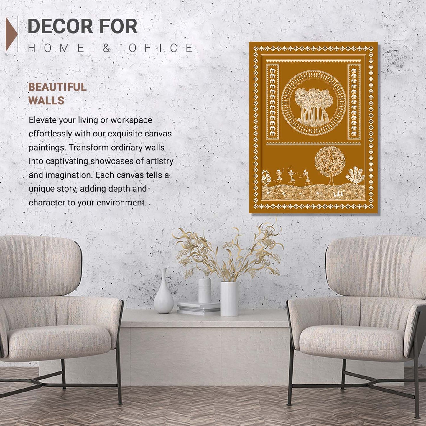 Warli Wall Art For Home Décor Canvas Painting Wall Décor