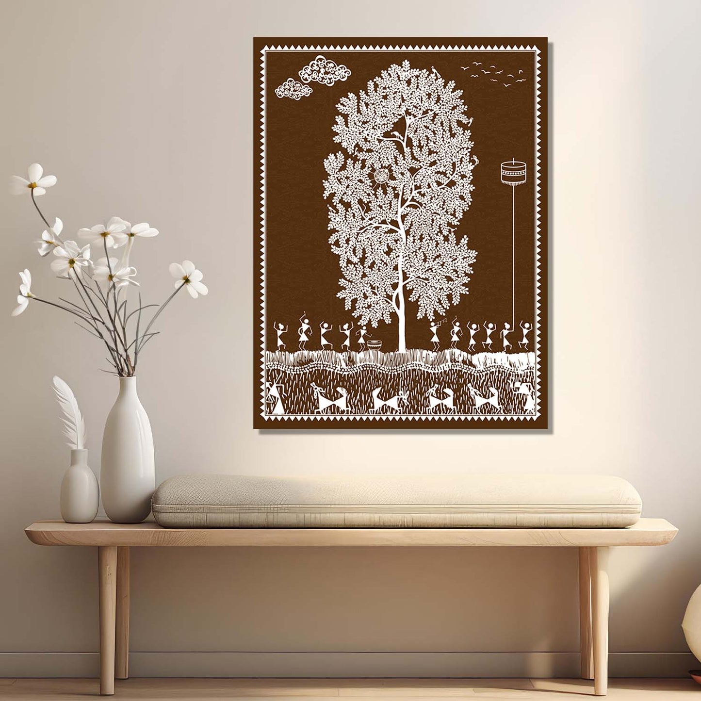 Warli Wall Art For Home Décor Canvas Painting Wall Décor