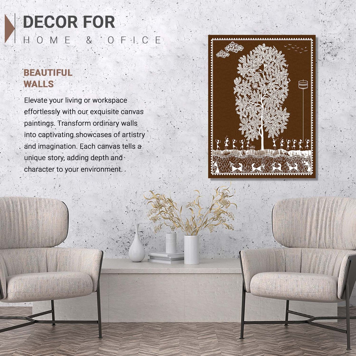 Warli Wall Art For Home Décor Canvas Painting Wall Décor