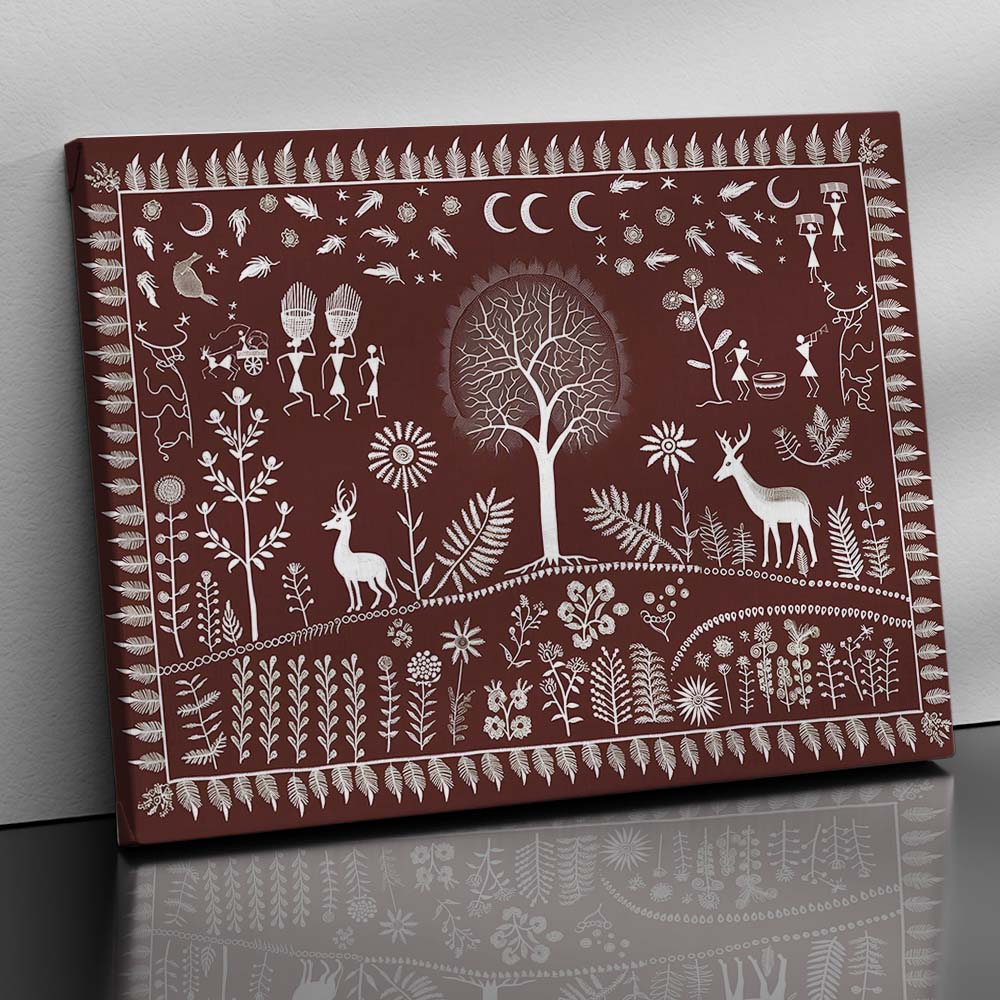 Warli Wall Art For Home Décor Canvas Painting Wall Décor