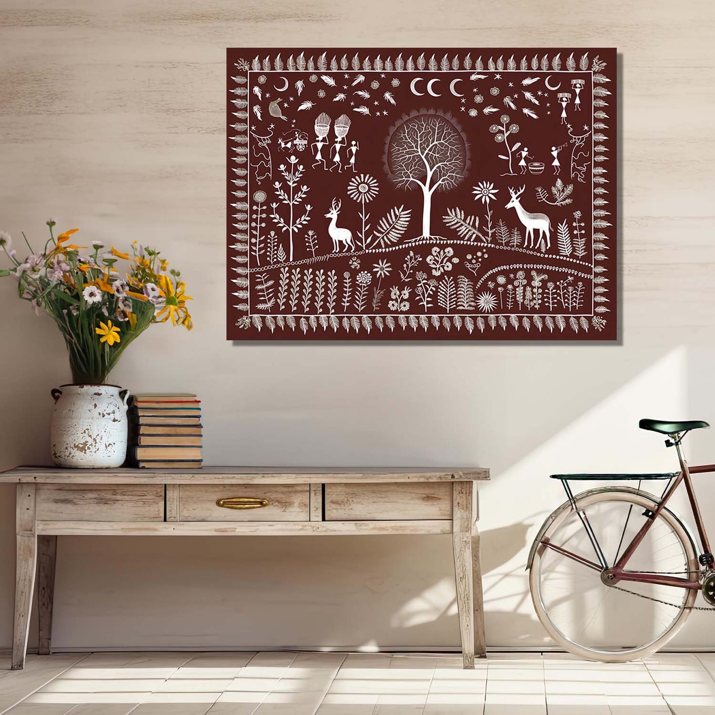 Warli Wall Art For Home Décor Canvas Painting Wall Décor