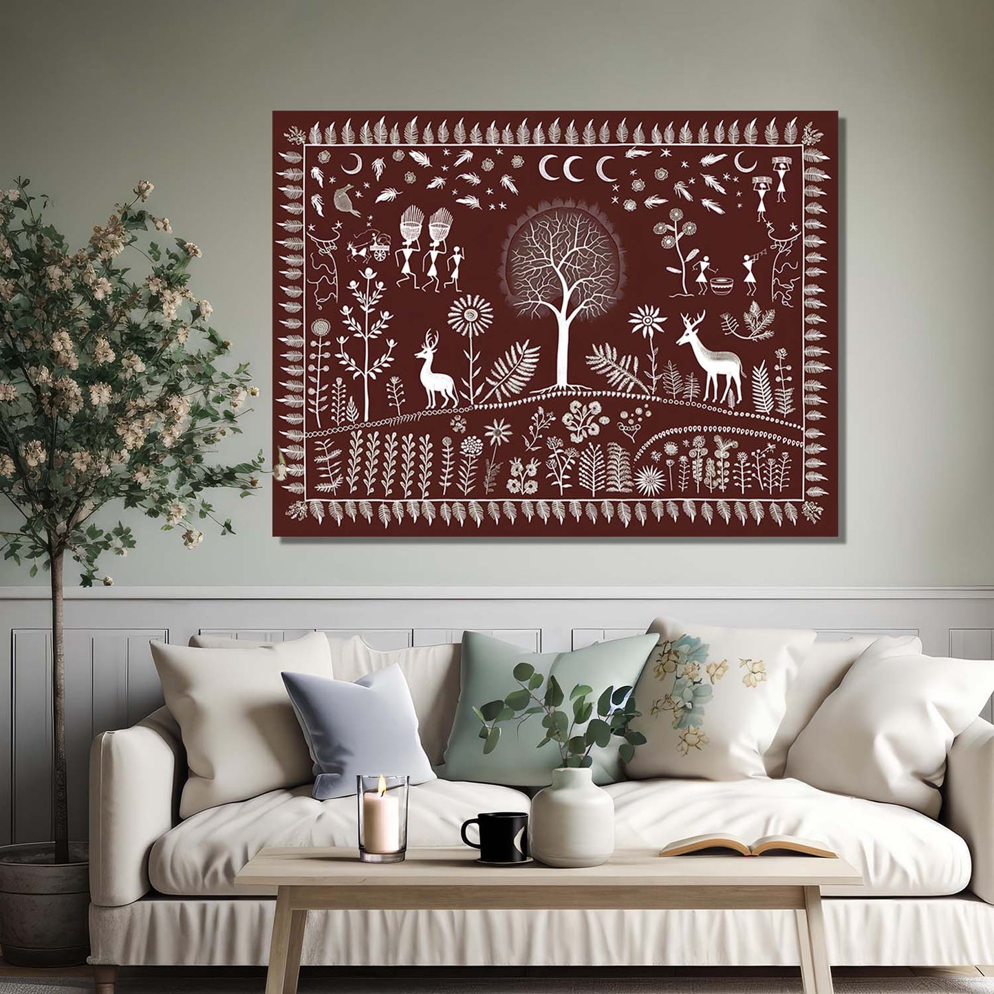 Warli Wall Art For Home Décor Canvas Painting Wall Décor