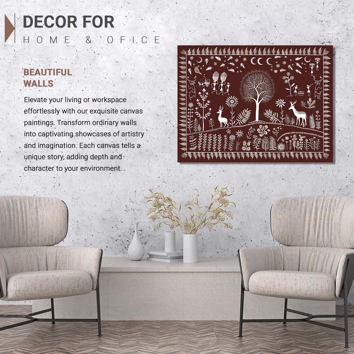 Warli Wall Art For Home Décor Canvas Painting Wall Décor