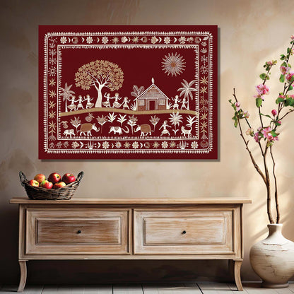 Warli Wall Art For Home Décor Canvas Painting Wall Décor